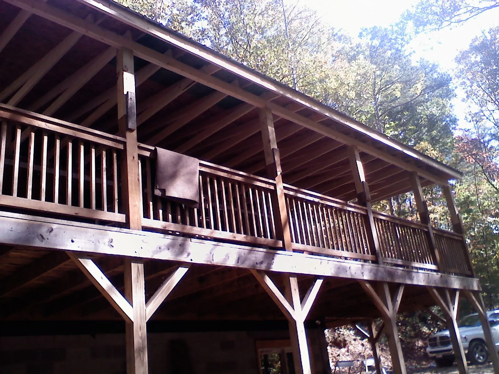 Timber framing under a new elevated porch and deck — Roof Leak Repair in Reddick by Roofing Brothers
